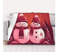 PAQOLSMCKR Bed Blankets 80"x60" Lightweight Flannel Blankets Two Snowmen Together Throw Blanket for Sofa Super Soft Warm Fleece Blanket for Couch Travel Camping