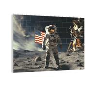 PAQOLSMCKR Building Brick Puzzles Square Astronaut Landing on The Moon Building Block Puzzle Personalized Photo Block Puzzles Brick Puzzle for Adults Home Decor Gift