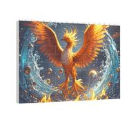 PAQOLSMCKR Building Brick Puzzles Square Fire and water phoenix Building Block Puzzle Personalized Photo Block Puzzles Brick Puzzle for Adults Home Decor Gift