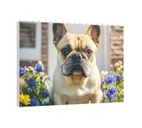 PAQOLSMCKR Building Brick Puzzles Square French Bulldog Dog Cute Building Block Puzzle Personalized Photo Block Puzzles Brick Puzzle for Adults Home Decor Gift