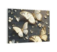 PAQOLSMCKR Building Brick Puzzles Square Gold White Butterflies Black Building Block Puzzle Personalized Photo Block Puzzles Brick Puzzle for Adults Home Decor Gift