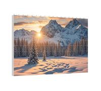 PAQOLSMCKR Building Brick Puzzles Square Sunset Winter Mountains Building Block Puzzle Personalized Photo Block Puzzles Brick Puzzle for Adults Home Decor Gift