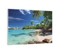 PAQOLSMCKR Building Brick Puzzles Square Tropical Paradise Building Block Puzzle Personalized Photo Block Puzzles Brick Puzzle for Adults Home Decor Gift