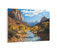 PAQOLSMCKR Building Brick Puzzles Square Zion national park Building Block Puzzle Personalized Photo Block Puzzles Brick Puzzle for Adults Home Decor Gift