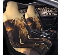 PAQOLSMCKR Car Seat Cover 2 Pack Seat Covers for Cars Elephant On A Bridge Seat Protectors Auto Seat Mat with Elastic Strap Waterproof Car Covers Auto Accessories Set of 2