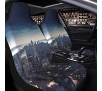 PAQOLSMCKR Car Seat Cover 2 Pack Seat Covers for Cars New York City Seat Protectors Auto Seat Mat with Elastic Strap Waterproof Car Covers Auto Accessories Set of 2
