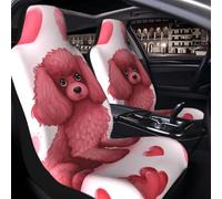 PAQOLSMCKR Car Seat Cover 2 Pack Seat Covers for Cars Poodles Dogs Seat Protectors Auto Seat Mat with Elastic Strap Waterproof Car Covers Auto Accessories Set of 2