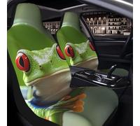 PAQOLSMCKR Car Seat Cover 2 Pack Seat Covers for Cars Red eyed Tree Frog Seat Protectors Auto Seat Mat with Elastic Strap Waterproof Car Covers Auto Accessories Set of 2
