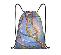 PAQOLSMCKR Drawstring Backpack Sackpack Foldable DNA Genetic Helix Backpack String Bag Sports Gym Bag for Women Men