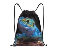 PAQOLSMCKR Drawstring Backpack Sackpack Foldable Lizard Backpack String Bag Sports Gym Bag for Women Men