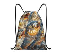 PAQOLSMCKR Drawstring Backpack Sackpack Foldable Many Fish on the Hook Backpack String Bag Sports Gym Bag for Women Men