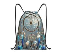PAQOLSMCKR Drawstring Backpack Sackpack Foldable Native American Dream Catcher Backpack String Bag Sports Gym Bag for Women Men