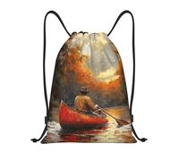 PAQOLSMCKR Drawstring Backpack Sackpack Foldable Paddling on the Water Backpack String Bag Sports Gym Bag for Women Men