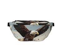 PAQOLSMCKR Fanny Pack Large Crossbody Sling Bag for Men Women An eagle flies over Chest Bag Adjustable Waist Bags for Travel