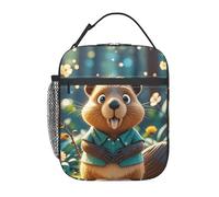 PAQOLSMCKR Insulated Lunch Bag Cartoon Animated Beaver Lunch Box for Women Men Cooler Bag Lunch Tote Bags for Work Office