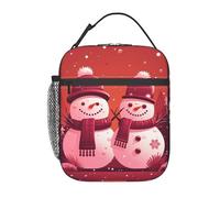 PAQOLSMCKR Insulated Lunch Bag Two Snowmen Together Lunch Box for Women Men Cooler Bag Lunch Tote Bags for Work Office