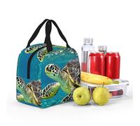 PAQOLSMCKR Lunch Bag for Women Men Hawaiian Tapa Honu Turtle Lunchbox Portable Insulated Lunchbag Reusable Tote Bags for Work
