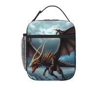 PAQOLSMCKR Lunch Bag for Women Men Portable Insulated Lunch Box Flying Dragon Lunchbox Reusable Tote Bags for Work Picnic