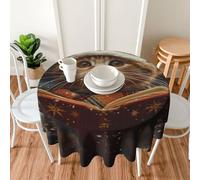 PAQOLSMCKR Round Tablecloth 152cm Waterproof Spill-Proof Table Cloth Cute Cat Sing Christmas Carols Tablecloths Wrinkle Free Decorative Farmhouse Table Covers for Dining Party Wedding