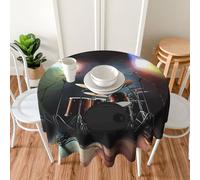 PAQOLSMCKR Round Tablecloth 152cm Waterproof Spill-Proof Table Cloth rock band stage Tablecloths Wrinkle Free Decorative Farmhouse Table Covers for Dining Party Wedding