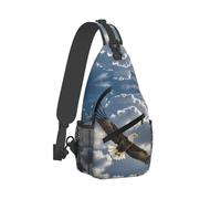PAQOLSMCKR Sling Bag Crossbody Backpack for Men Women eagle flies in the sky Chest Bag Crossbody Bag for Travel Sport Running