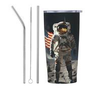 PAQOLSMCKR Stainless Steel Tumbler with Lid 20 Oz acuum Insulated Tumbler Astronaut Landing on The Moon Coffee Mug for Travel Reusable Car Cup Double Wall Insulated Cup for Coffee
