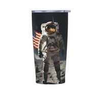 PAQOLSMCKR Stainless Steel Tumbler with Lid 20 Oz acuum Insulated Tumbler Astronaut Landing on The Moon Coffee Mug for Travel Reusable Car Cup Double Wall Insulated Cup for Coffee