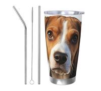 PAQOLSMCKR Stainless Steel Tumbler with Lid 20 Oz acuum Insulated Tumbler Cute Beagle Dog Coffee Mug for Travel Reusable Car Cup Double Wall Insulated Cup for Coffee