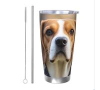 PAQOLSMCKR Stainless Steel Tumbler with Lid 20 Oz acuum Insulated Tumbler Cute Beagle Dog Coffee Mug for Travel Reusable Car Cup Double Wall Insulated Cup for Coffee