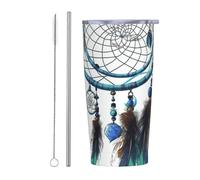 PAQOLSMCKR Stainless Steel Tumbler with Lid 20 Oz acuum Insulated Tumbler Native American Dream Catcher Coffee Mug for Travel Reusable Car Cup Double Wall Insulated Cup for Coffee
