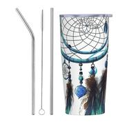 PAQOLSMCKR Stainless Steel Tumbler with Lid 20 Oz acuum Insulated Tumbler Native American Dream Catcher Coffee Mug for Travel Reusable Car Cup Double Wall Insulated Cup for Coffee