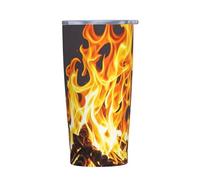 PAQOLSMCKR Stainless Steel Tumbler with Lid 20 Oz acuum Insulated Tumbler Roaring Flame Coffee Mug for Travel Reusable Car Cup Double Wall Insulated Cup for Coffee