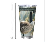 PAQOLSMCKR Stainless Steel Tumbler with Lid 20 Oz acuum Insulated Tumbler Wild Goose by The Bridge Coffee Mug for Travel Reusable Car Cup Double Wall Insulated Cup for Coffee