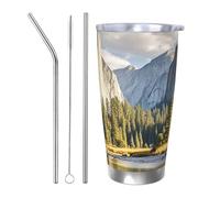 PAQOLSMCKR Stainless Steel Tumbler with Lid 20 Oz acuum Insulated Tumbler Yosemite National Park Coffee Mug for Travel Reusable Car Cup Double Wall Insulated Cup for Coffee