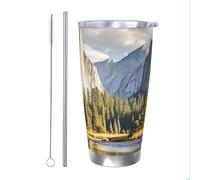PAQOLSMCKR Stainless Steel Tumbler with Lid 20 Oz acuum Insulated Tumbler Yosemite National Park Coffee Mug for Travel Reusable Car Cup Double Wall Insulated Cup for Coffee