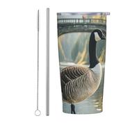 PAQOLSMCKR Stainless Steel Tumbler with Lid 20 Oz Vacuum Insulated Tumbler Wild Goose by The Bridge Coffee Mug for Travel Reusable Car Cup Double Wall Insulated Cup for Coffee