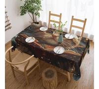 PAQOLSMCKR Tablecloth Rectangle 137x182 CM Table Cloth Cute Cat Sing Christmas Carols Tablecloths Waterproof Spill-Proof Table Cover Wrinkle Free Decorative Table Cloth for Kitchen Camping