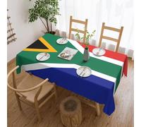 PAQOLSMCKR Tablecloth Rectangle 137x182 CM Table Cloth South Africa flag Tablecloths Waterproof Spill-Proof Table Cover Wrinkle Free Decorative Table Cloth for Kitchen Camping