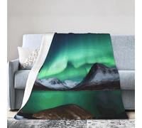 PAQOLSMCKR Throw Blanket 40"x30" Bed Blanket Aurora Borealis Flannel Blankets for Sofa Reversible Plush Blanket Soft Cozy Throw Blankets for Couch Camping All Seasons