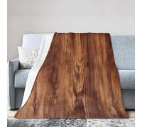 PAQOLSMCKR Throw Blanket 40"x30" Bed Blanket Brown Wood Grain Flannel Blankets for Sofa Reversible Plush Blanket Soft Cozy Throw Blankets for Couch Camping All Seasons