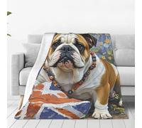 PAQOLSMCKR Throw Blanket 40"x30" Bed Blanket English-Bulldog Flannel Blankets for Sofa Reversible Plush Blanket Soft Cozy Throw Blankets for Couch Camping All Seasons