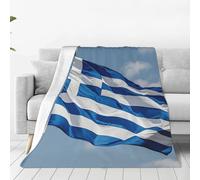 PAQOLSMCKR Throw Blanket 40"x30" Bed Blanket greek flag Flannel Blankets for Sofa Reversible Plush Blanket Soft Cozy Throw Blankets for Couch Camping All Seasons