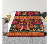 PAQOLSMCKR Throw Blanket 40"x30" Bed Blanket Mexican Folk Art Boho Flannel Blankets for Sofa Reversible Plush Blanket Soft Cozy Throw Blankets for Couch Camping All Seasons