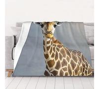 PAQOLSMCKR Throw Blanket 50"x40" Bed Blanket cute giraffe Flannel Blankets for Sofa Reversible Plush Blanket Soft Cozy Throw Blankets for Couch Camping All Seasons
