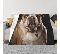 PAQOLSMCKR Throw Blanket 50"x40" Bed Blanket English-Bulldog Flannel Blankets for Sofa Reversible Plush Blanket Soft Cozy Throw Blankets for Couch Camping All Seasons