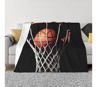 PAQOLSMCKR Throw Blanket 60"x50" Bed Blanket Basketball Flannel Blankets for Sofa Reversible Plush Blanket Soft Cozy Throw Blankets for Couch Camping All Seasons