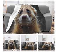 PAQOLSMCKR Throw Blanket 60"x50" Bed Blanket Ferret Blankets for Sofa Reversible Plush Soft Cozy Throw Blankets for Couch Camping All Seasons
