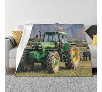 PAQOLSMCKR Throw Blanket 80"x60" Bed Blanket Company Farm Tractor Flannel Blankets for Sofa Reversible Plush Blanket Soft Cozy Throw Blankets for Couch Camping All Seasons