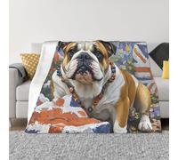 PAQOLSMCKR Throw Blanket 80"x60" Bed Blanket English-Bulldog Flannel Blankets for Sofa Reversible Plush Blanket Soft Cozy Throw Blankets for Couch Camping All Seasons