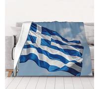 PAQOLSMCKR Throw Blanket 80"x60" Bed Blanket greek flag Flannel Blankets for Sofa Reversible Plush Blanket Soft Cozy Throw Blankets for Couch Camping All Seasons